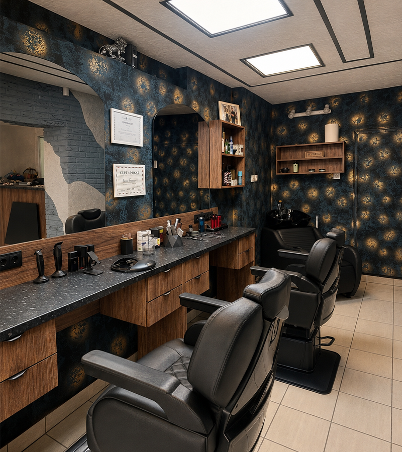 Вътре в Valq Style Barbershop Перник